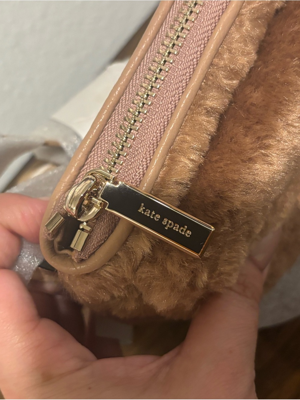 kate spade Blush Faux-Fur Tan Belt/Bum Bag - Picture 6 of 12